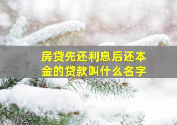 房贷先还利息后还本金的贷款叫什么名字