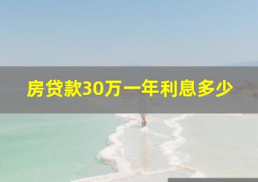 房贷款30万一年利息多少