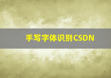 手写字体识别CSDN