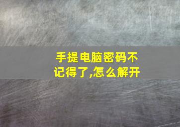 手提电脑密码不记得了,怎么解开