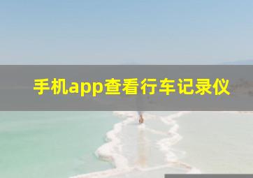 手机app查看行车记录仪