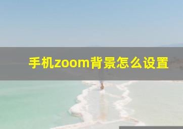 手机zoom背景怎么设置