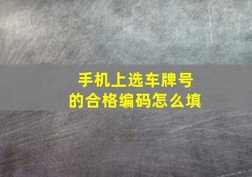 手机上选车牌号的合格编码怎么填