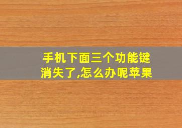 手机下面三个功能键消失了,怎么办呢苹果