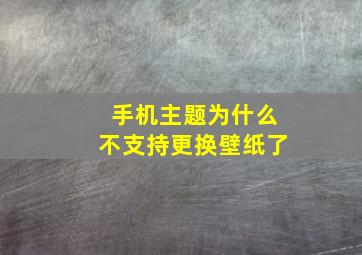 手机主题为什么不支持更换壁纸了