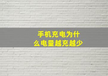 手机充电为什么电量越充越少