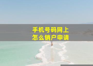 手机号码网上怎么销户申请