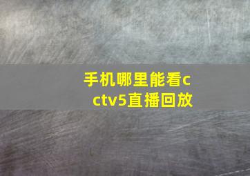 手机哪里能看cctv5直播回放