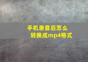 手机录音后怎么转换成mp4格式