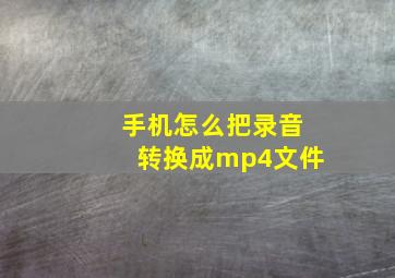 手机怎么把录音转换成mp4文件