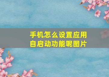 手机怎么设置应用自启动功能呢图片