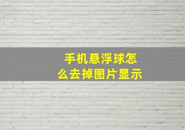 手机悬浮球怎么去掉图片显示