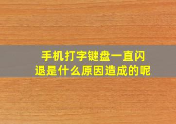 手机打字键盘一直闪退是什么原因造成的呢