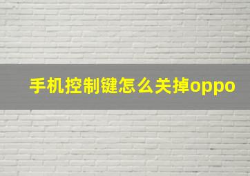 手机控制键怎么关掉oppo