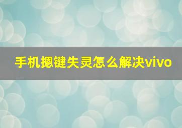 手机摁键失灵怎么解决vivo