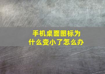 手机桌面图标为什么变小了怎么办