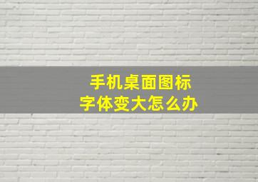 手机桌面图标字体变大怎么办