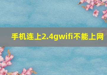 手机连上2.4gwifi不能上网