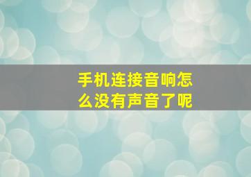 手机连接音响怎么没有声音了呢