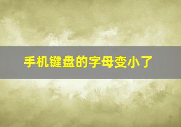 手机键盘的字母变小了