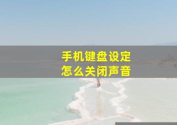 手机键盘设定怎么关闭声音