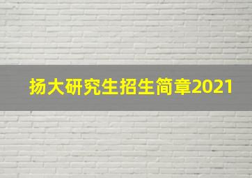 扬大研究生招生简章2021