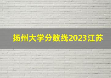 扬州大学分数线2023江苏