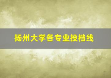 扬州大学各专业投档线