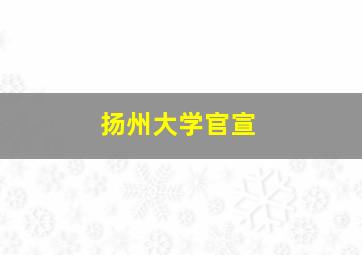 扬州大学官宣