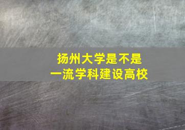 扬州大学是不是一流学科建设高校