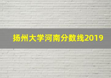 扬州大学河南分数线2019