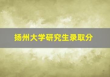 扬州大学研究生录取分