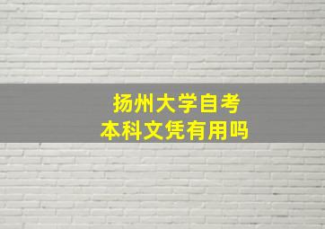 扬州大学自考本科文凭有用吗