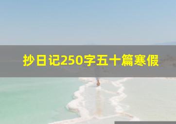 抄日记250字五十篇寒假