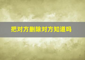 把对方删除对方知道吗