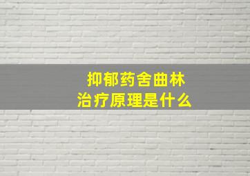 抑郁药舍曲林治疗原理是什么