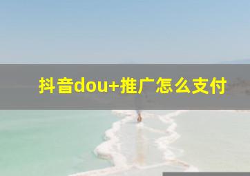 抖音dou+推广怎么支付