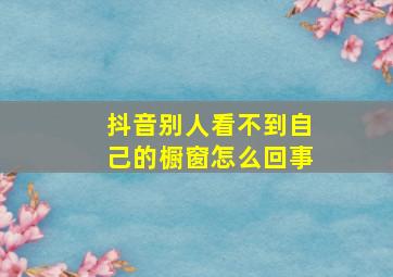 抖音别人看不到自己的橱窗怎么回事