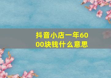 抖音小店一年6000块钱什么意思