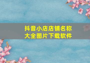 抖音小店店铺名称大全图片下载软件