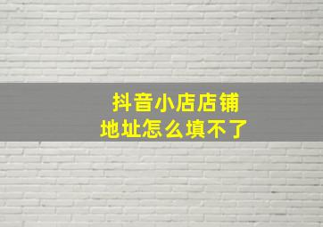 抖音小店店铺地址怎么填不了