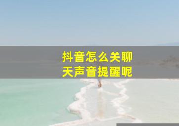 抖音怎么关聊天声音提醒呢