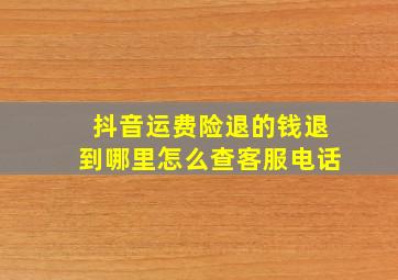 抖音运费险退的钱退到哪里怎么查客服电话