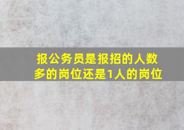 报公务员是报招的人数多的岗位还是1人的岗位