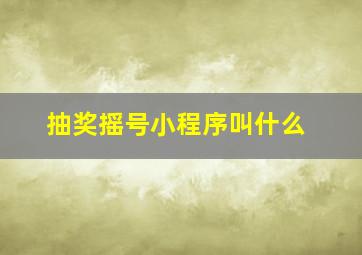 抽奖摇号小程序叫什么