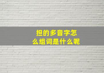 担的多音字怎么组词是什么呢