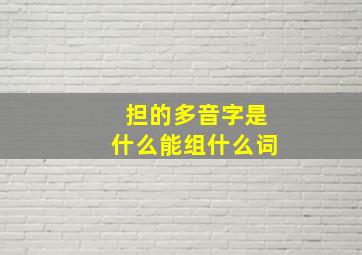 担的多音字是什么能组什么词