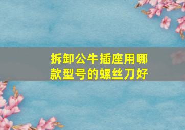 拆卸公牛插座用哪款型号的螺丝刀好