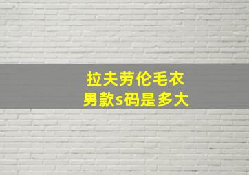 拉夫劳伦毛衣男款s码是多大