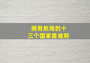 拥有航母的十三个国家是谁啊